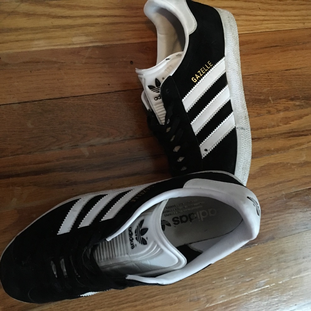Adidas gazelle black suede sneakers